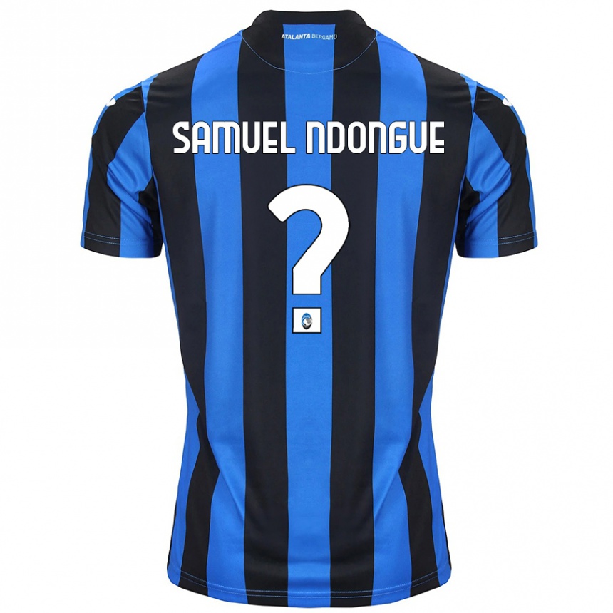 ילדים כדורגל Frederick Samuel Ndongue #0 כחול שחור ג'רזי ביתית 2024/25