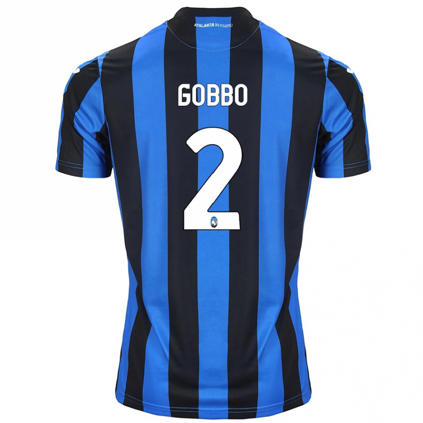 ילדים כדורגל Luca Gobbo #2 כחול שחור ג'רזי ביתית 2024/25