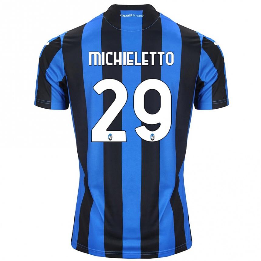ילדים כדורגל Andrea Michieletto #29 כחול שחור ג'רזי ביתית 2024/25