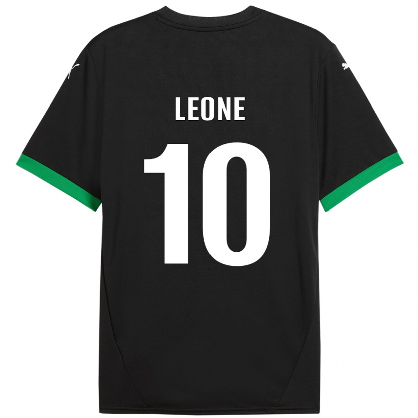 ילדים כדורגל Kevin Leone #10 שחור ירוק כהה ג'רזי ביתית 2024/25