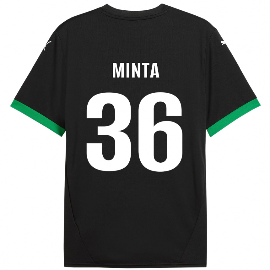 ילדים כדורגל Amoako Minta #36 שחור ירוק כהה ג'רזי ביתית 2024/25