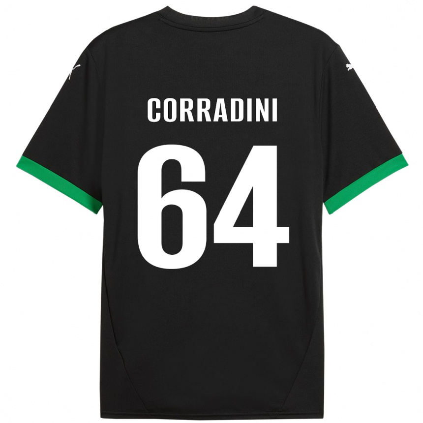 ילדים כדורגל Francesco Corradini #64 שחור ירוק כהה ג'רזי ביתית 2024/25