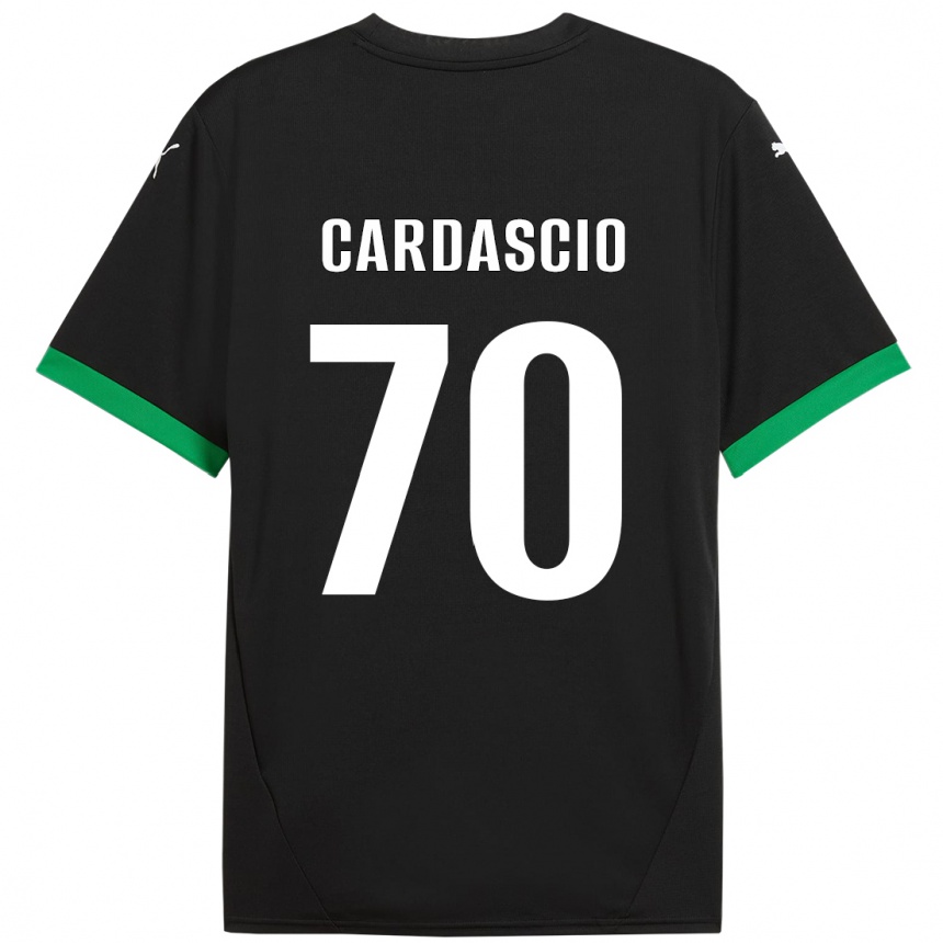 ילדים כדורגל Alessandro Cardascio #70 שחור ירוק כהה ג'רזי ביתית 2024/25