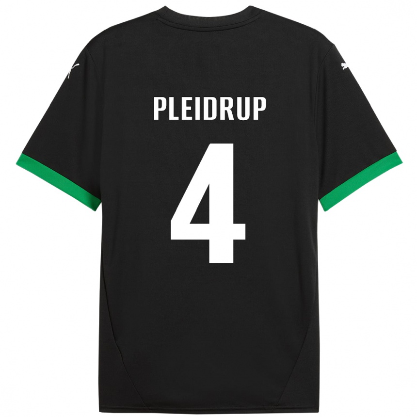 ילדים כדורגל Caroline Pleidrup #4 שחור ירוק כהה ג'רזי ביתית 2024/25