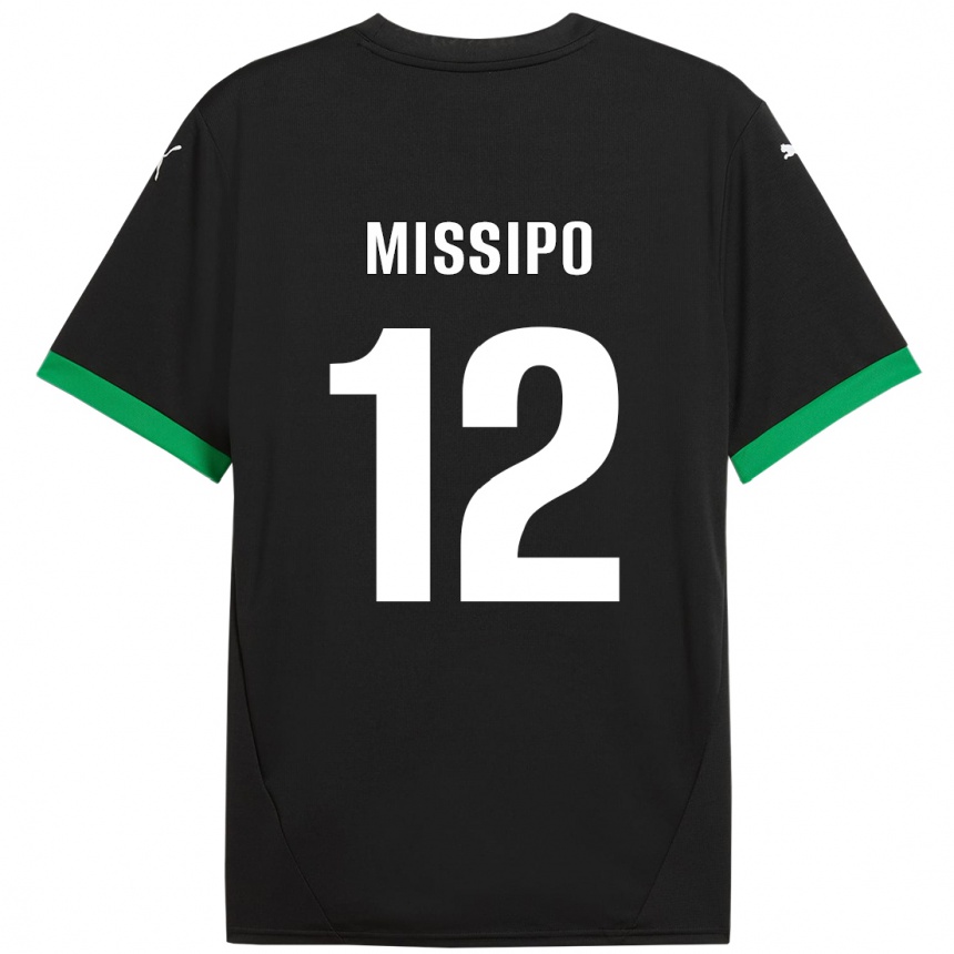 ילדים כדורגל Kassandra Missipo #12 שחור ירוק כהה ג'רזי ביתית 2024/25