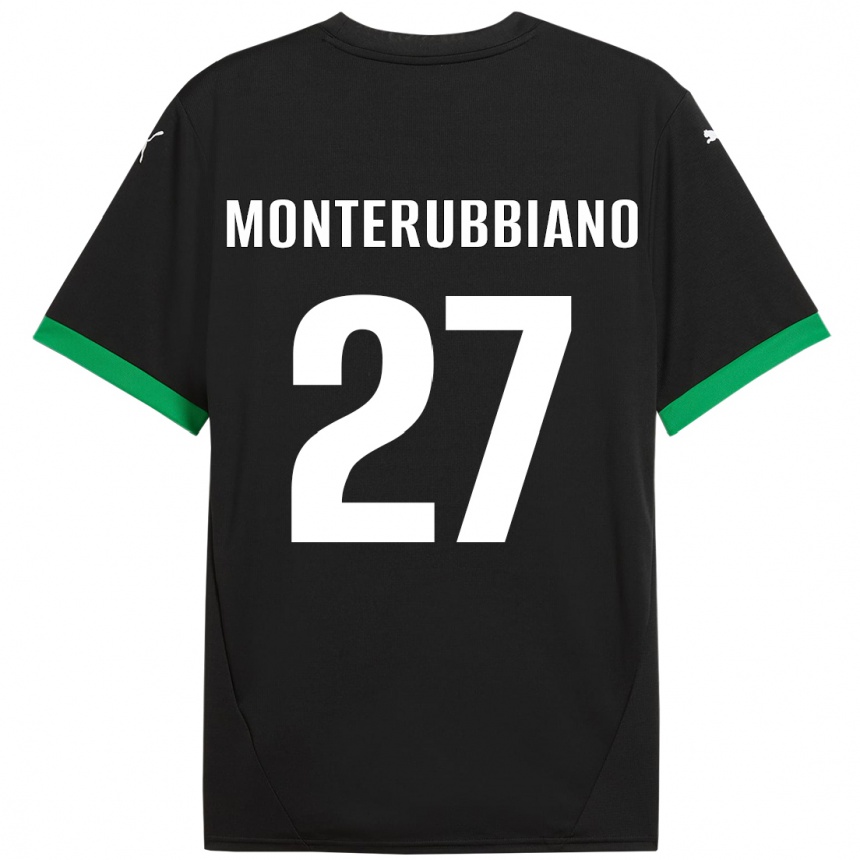 ילדים כדורגל Valeria Monterubbiano #27 שחור ירוק כהה ג'רזי ביתית 2024/25