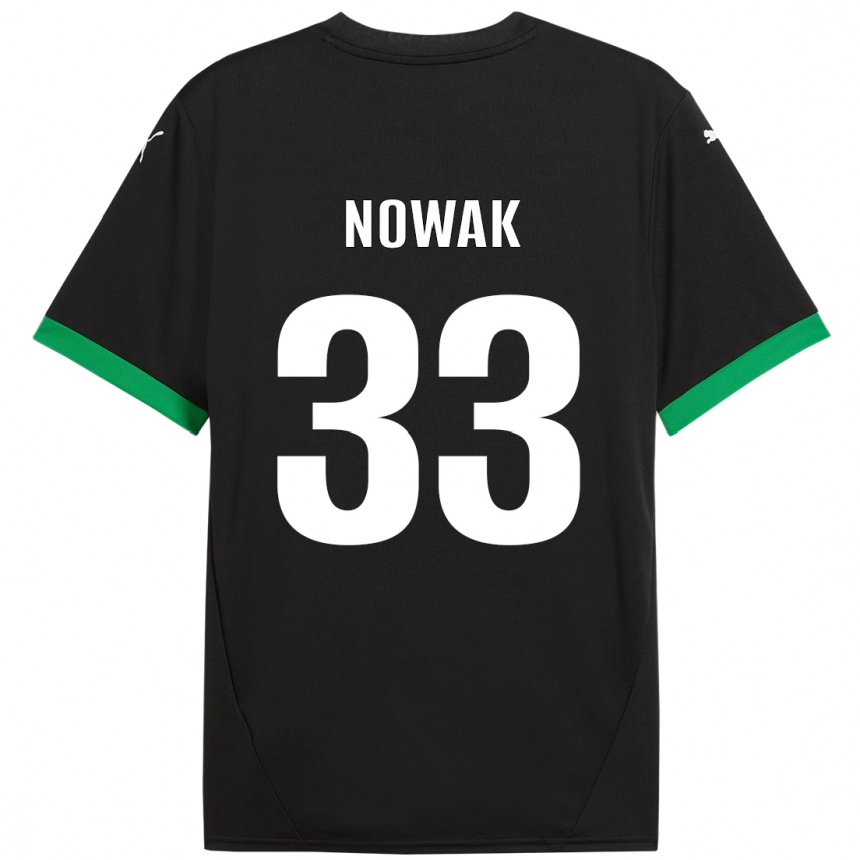 ילדים כדורגל Julie Nowak #33 שחור ירוק כהה ג'רזי ביתית 2024/25