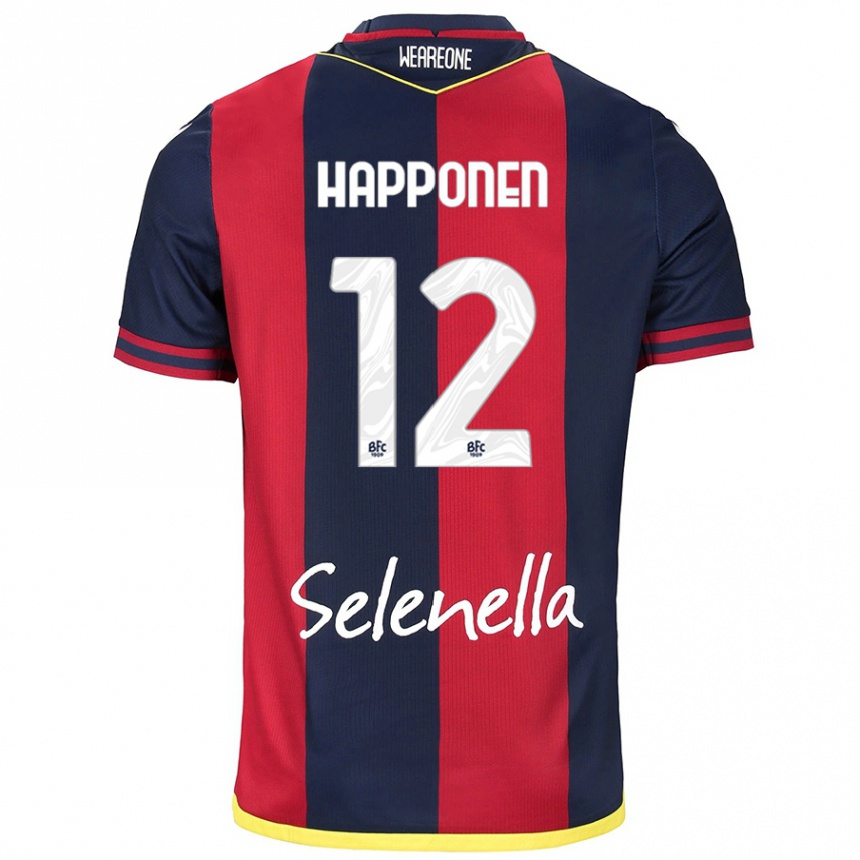 ילדים כדורגל Ukko Happonen #12 אדום רויאל כחול ג'רזי ביתית 2024/25