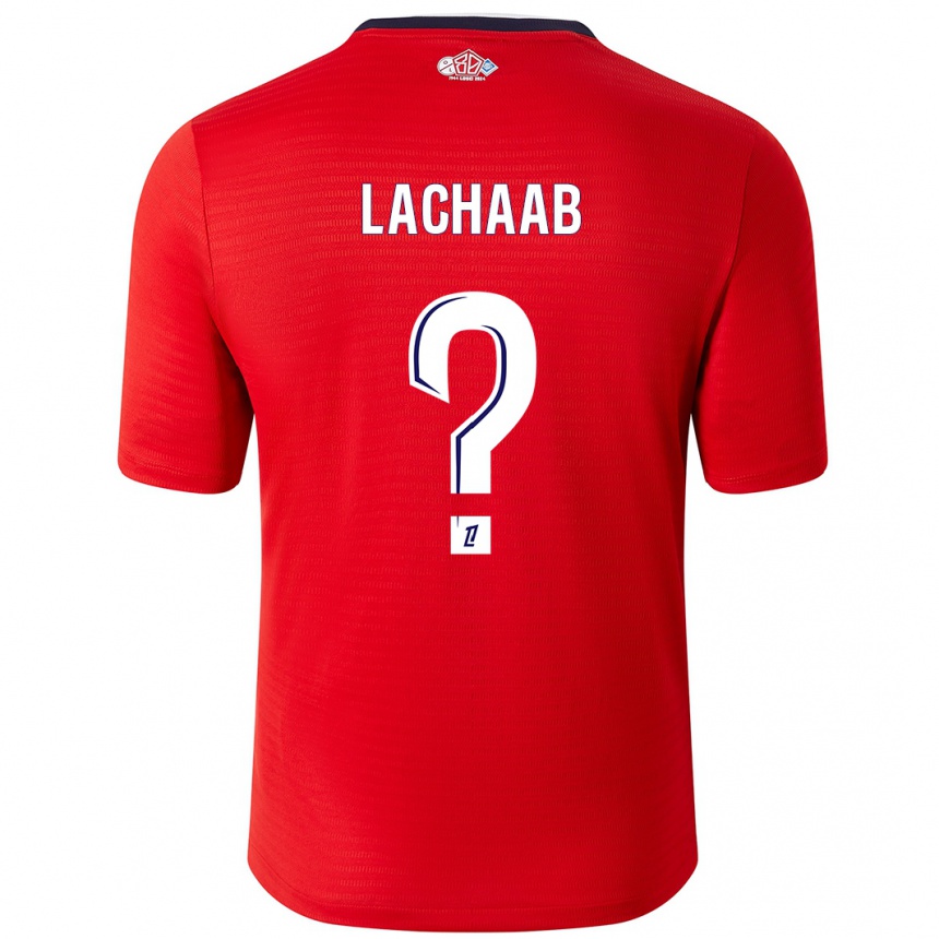ילדים כדורגל Younes Lachaab #0 אדום לבן ג'רזי ביתית 2024/25