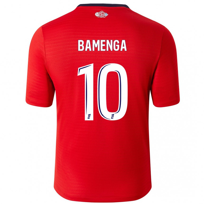 ילדים כדורגל Naomie Bamenga #10 אדום לבן ג'רזי ביתית 2024/25
