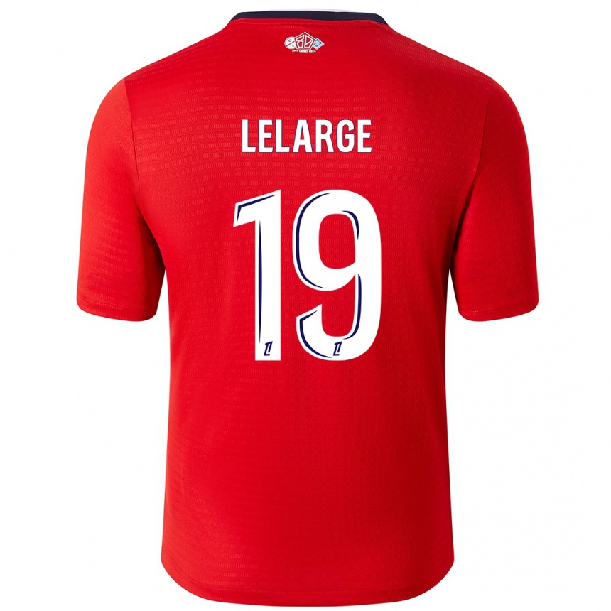 ילדים כדורגל Claire Lelarge #19 אדום לבן ג'רזי ביתית 2024/25