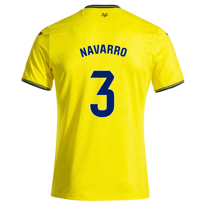 ילדים כדורגל Pablo Navarro #3 צהוב שחור ג'רזי ביתית 2024/25