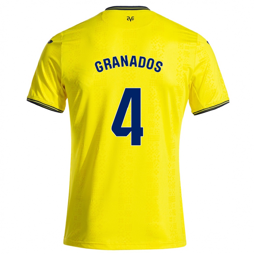 ילדים כדורגל Carlos Granados #4 צהוב שחור ג'רזי ביתית 2024/25