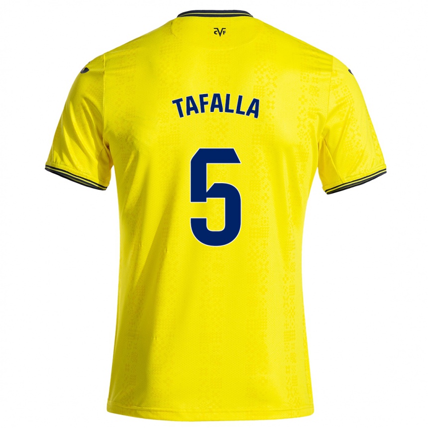ילדים כדורגל Fran Tafalla #5 צהוב שחור ג'רזי ביתית 2024/25