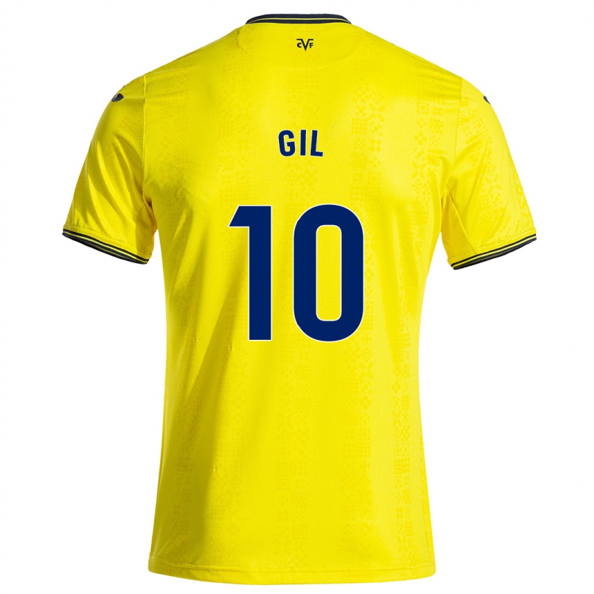 ילדים כדורגל Markel Gil #10 צהוב שחור ג'רזי ביתית 2024/25