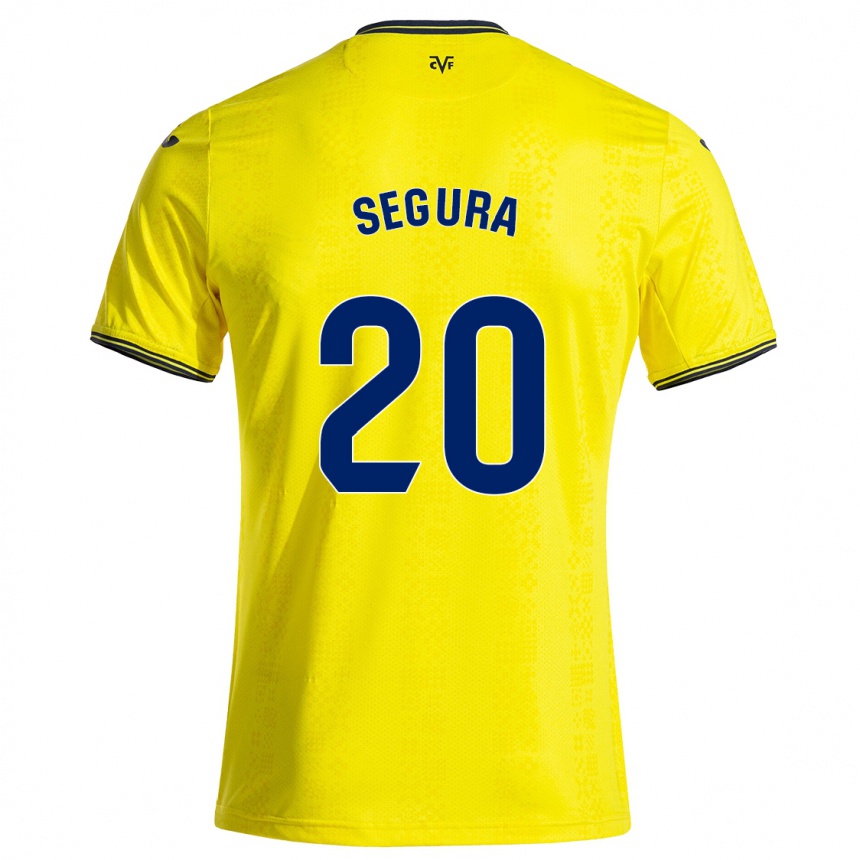 ילדים כדורגל Carlos Segura #20 צהוב שחור ג'רזי ביתית 2024/25