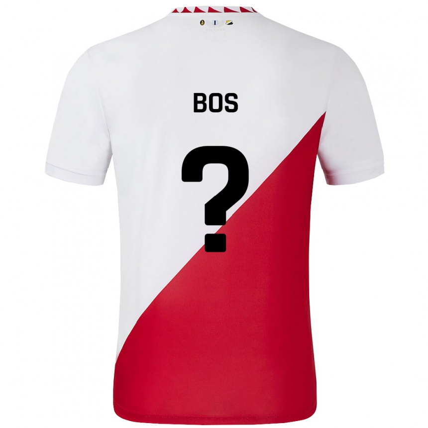 ילדים כדורגל Torben Bos #0 לבן אדום ג'רזי ביתית 2024/25
