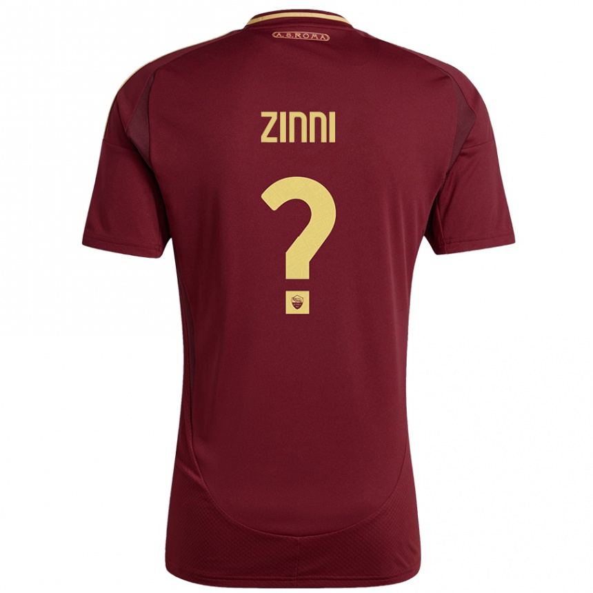 ילדים כדורגל Raul Zinni #0 אדום חום זהב ג'רזי ביתית 2024/25