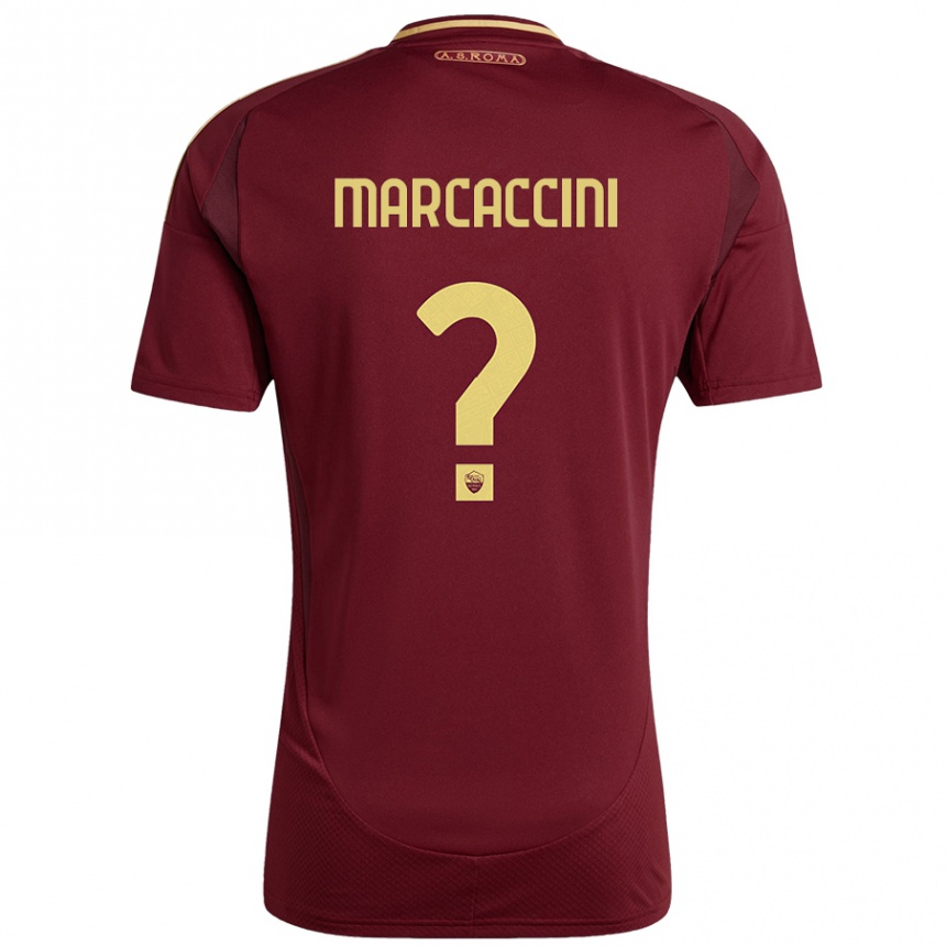ילדים כדורגל Alessio Marcaccini #0 אדום חום זהב ג'רזי ביתית 2024/25