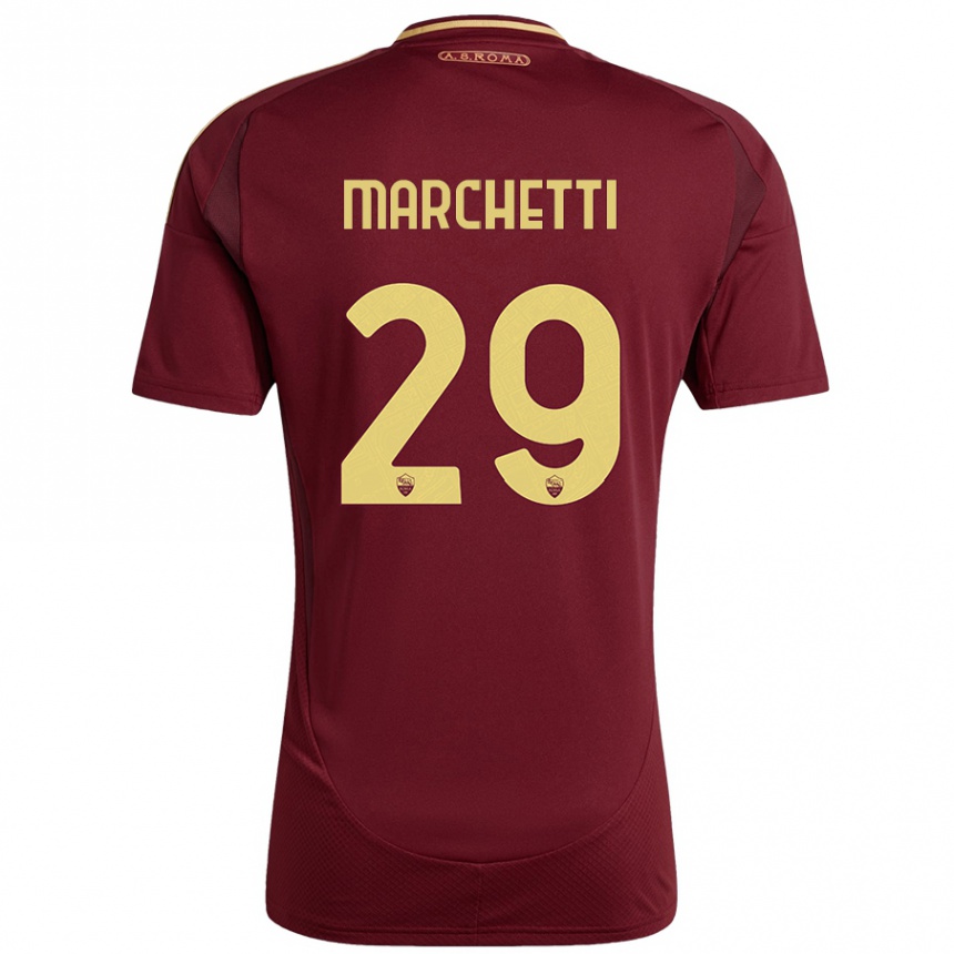 ילדים כדורגל Tommaso Marchetti #29 אדום חום זהב ג'רזי ביתית 2024/25