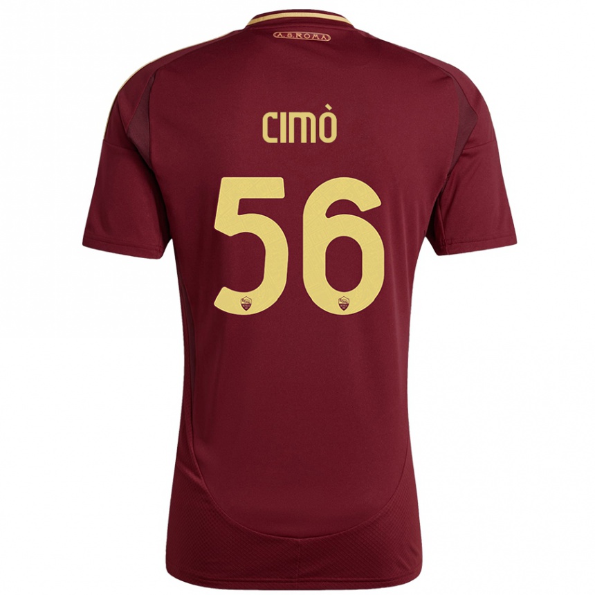 ילדים כדורגל Giada Cimò #56 אדום חום זהב ג'רזי ביתית 2024/25
