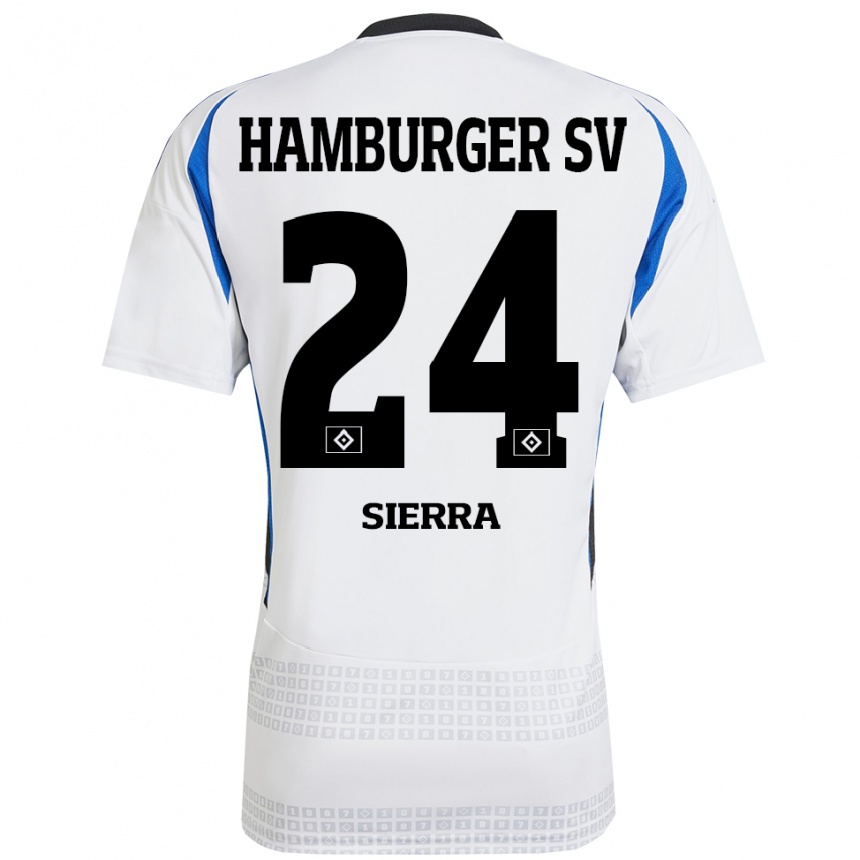 ילדים כדורגל Almudena Sierra #24 לבן כחול ג'רזי ביתית 2024/25