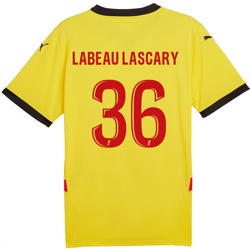 ילדים כדורגל Rémy Labeau Lascary #36 צהוב אדום ג'רזי ביתית 2024/25