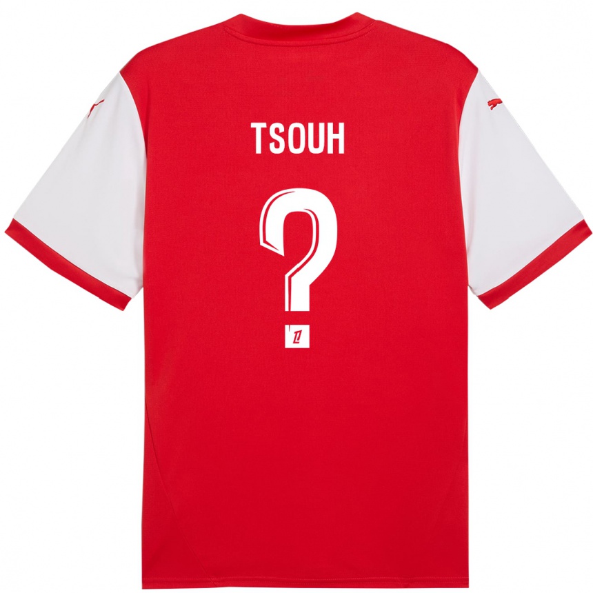 ילדים כדורגל Justin Tsouh #0 אדום לבן ג'רזי ביתית 2024/25