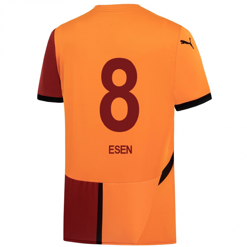 ילדים כדורגל Emine Ecem Esen #8 צהוב אדום ג'רזי ביתית 2024/25