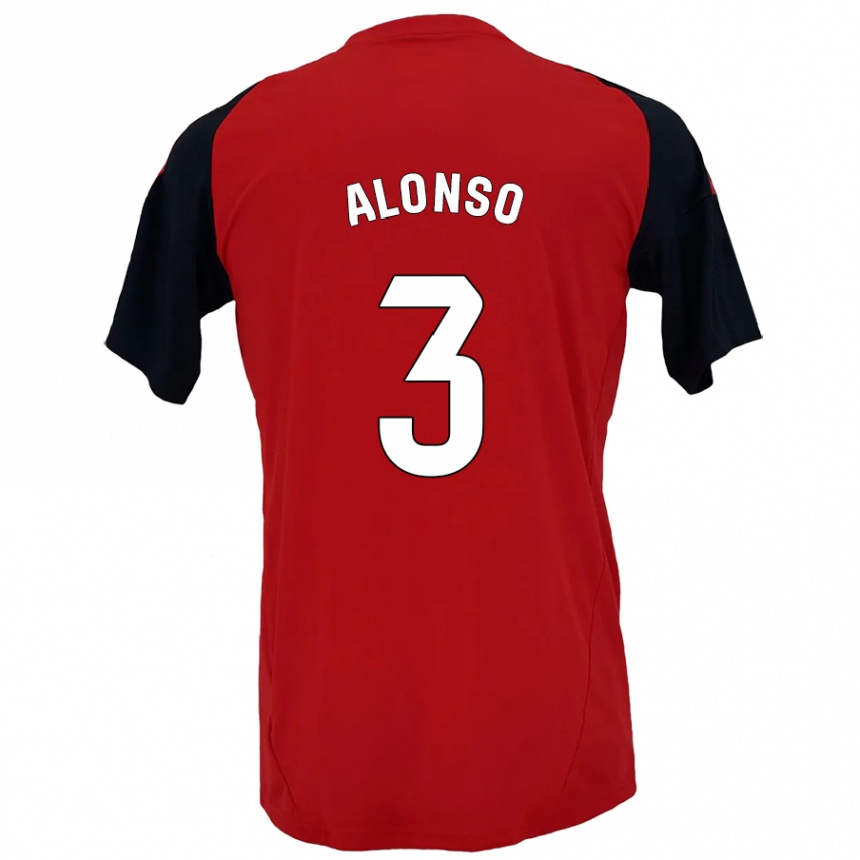 ילדים כדורגל Julio Alonso #3 אדום שחור ג'רזי ביתית 2024/25