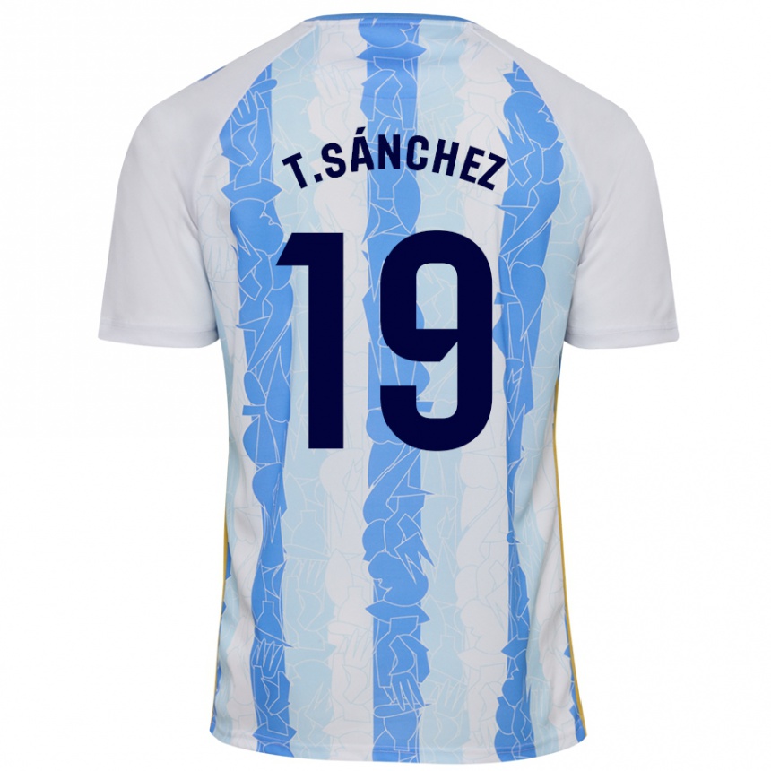 ילדים כדורגל Toni Sánchez #19 לבן כחול ג'רזי ביתית 2024/25