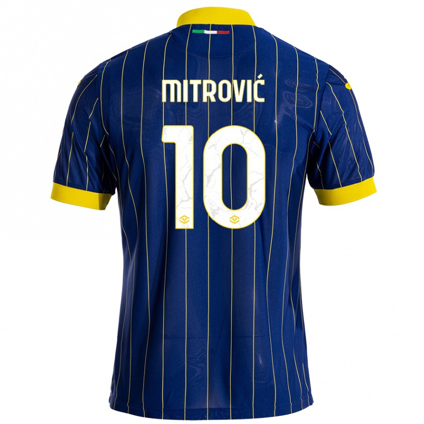 ילדים כדורגל Stefan Mitrović #10 כחול צהוב ג'רזי ביתית 2024/25