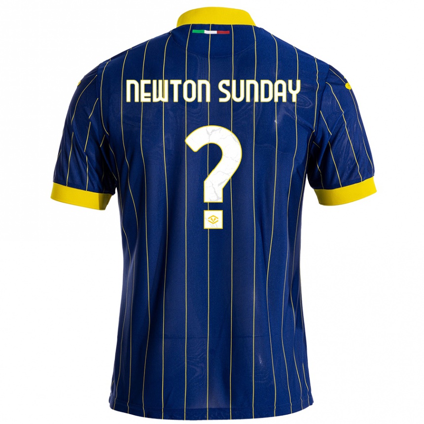 ילדים כדורגל Eloghosa Newton Sunday #0 כחול צהוב ג'רזי ביתית 2024/25