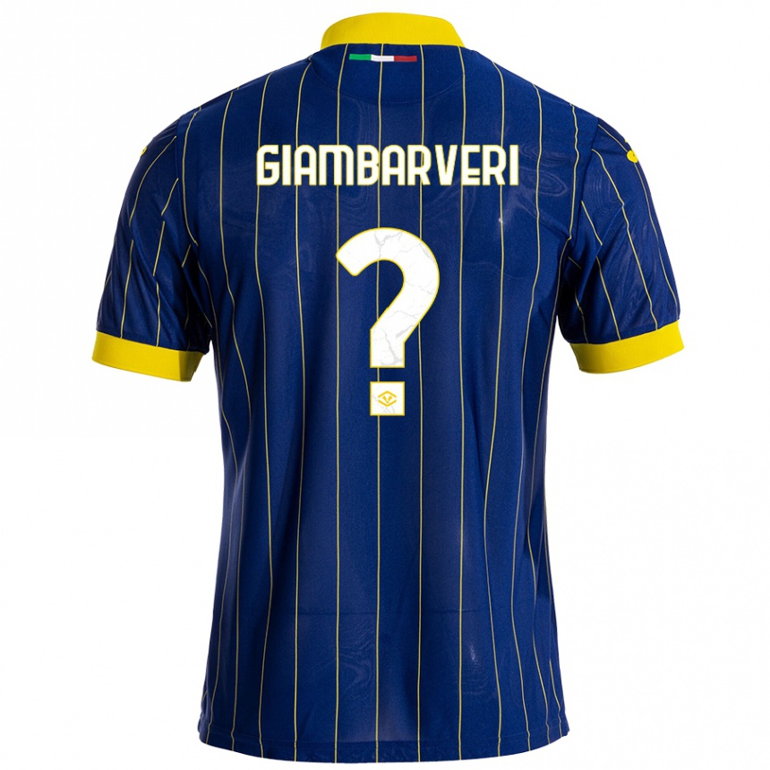ילדים כדורגל Mattia Giambarveri #0 כחול צהוב ג'רזי ביתית 2024/25
