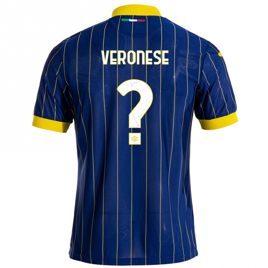 ילדים כדורגל Filippo Veronese #0 כחול צהוב ג'רזי ביתית 2024/25