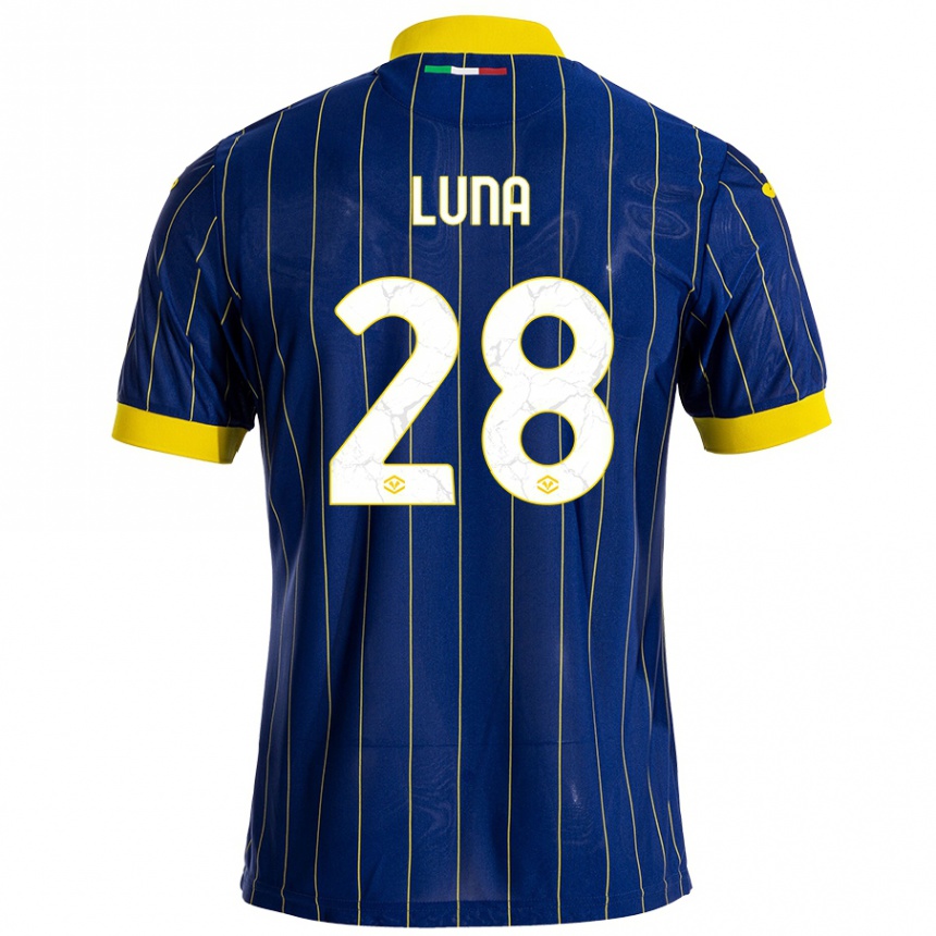 ילדים כדורגל Agustín Luna #28 כחול צהוב ג'רזי ביתית 2024/25