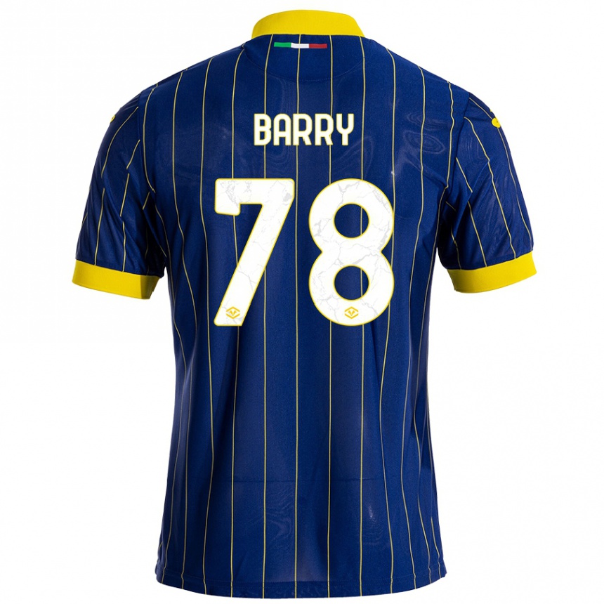 ילדים כדורגל Oumar Barry #78 כחול צהוב ג'רזי ביתית 2024/25