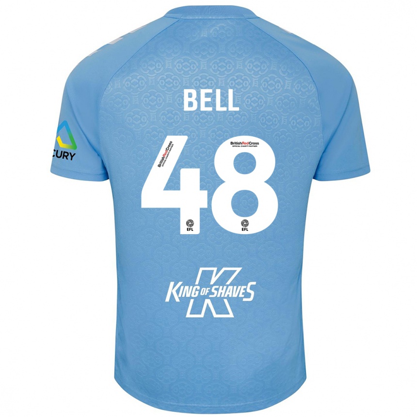 ילדים כדורגל Luke Bell #48 כחול לבן ג'רזי ביתית 2024/25
