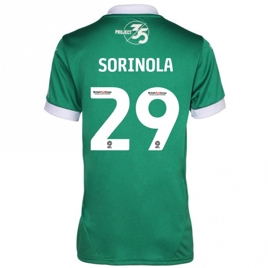 ילדים כדורגל Matthew Sorinola #29 ירוק לבן ג'רזי ביתית 2024/25