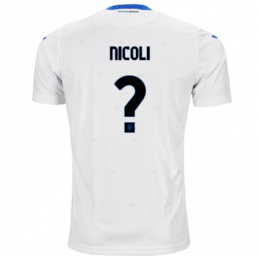 ילדים כדורגל Andrea Nicoli #0 לָבָן הרחק ג'רזי 2024/25