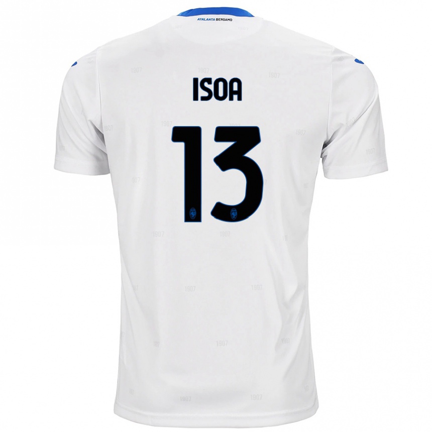 ילדים כדורגל Isaac Isoa #13 לָבָן הרחק ג'רזי 2024/25