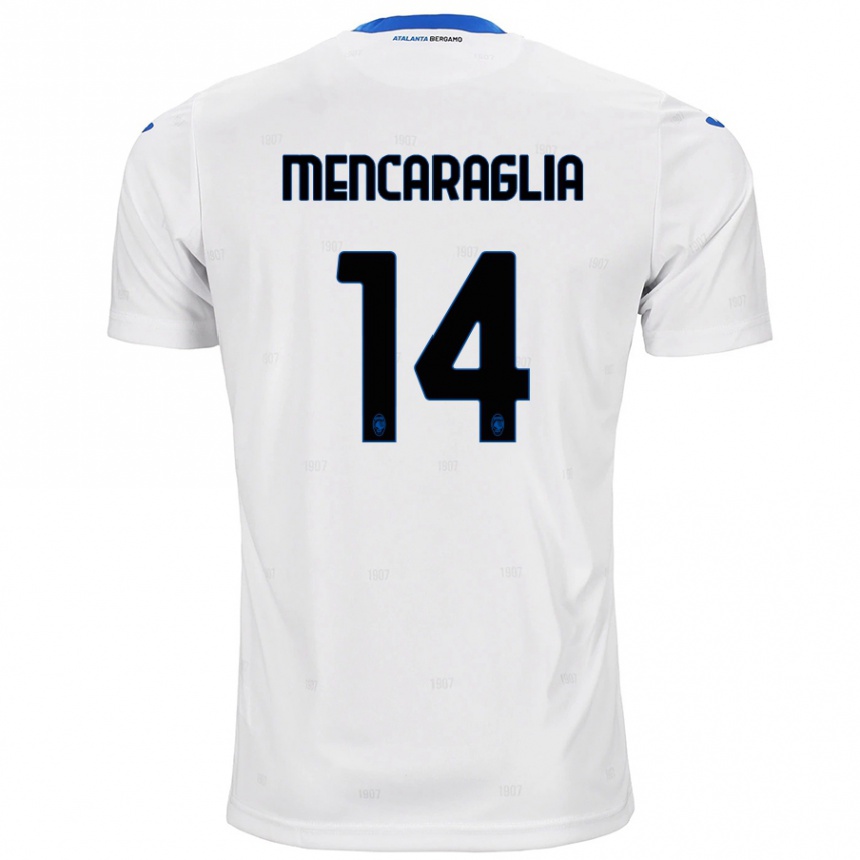 ילדים כדורגל Filippo Mencaraglia #14 לָבָן הרחק ג'רזי 2024/25