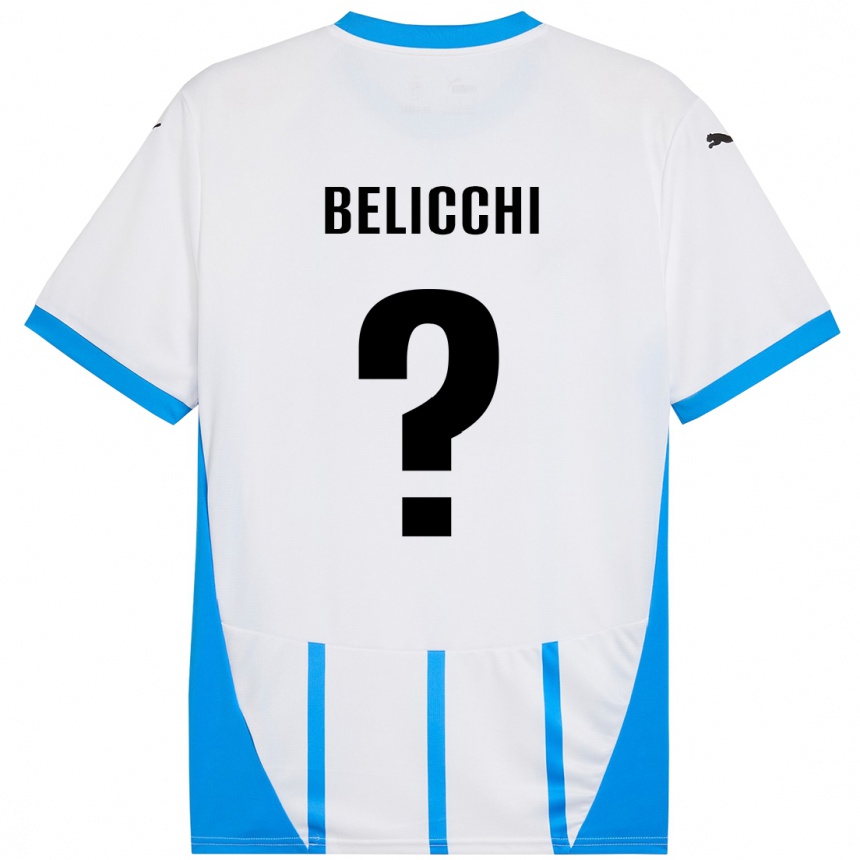 ילדים כדורגל Gianmarco Belicchi #0 כחול לבן הרחק ג'רזי 2024/25