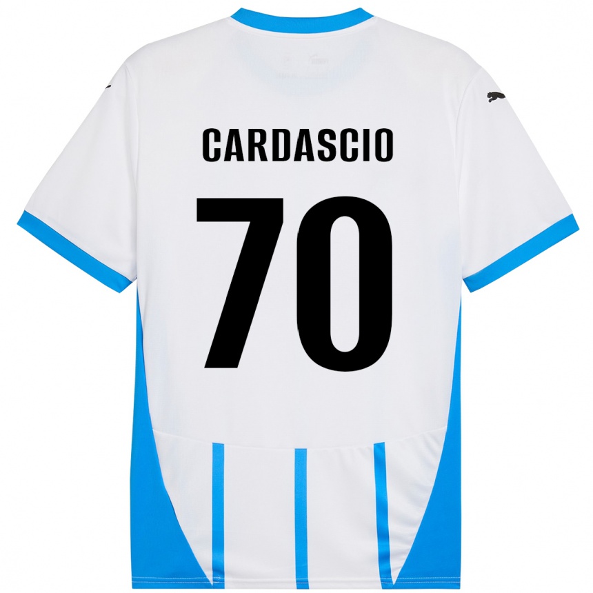 ילדים כדורגל Alessandro Cardascio #70 כחול לבן הרחק ג'רזי 2024/25