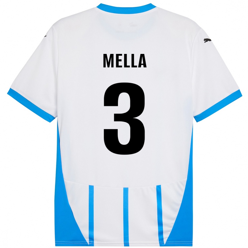 ילדים כדורגל Sara Mella #3 כחול לבן הרחק ג'רזי 2024/25