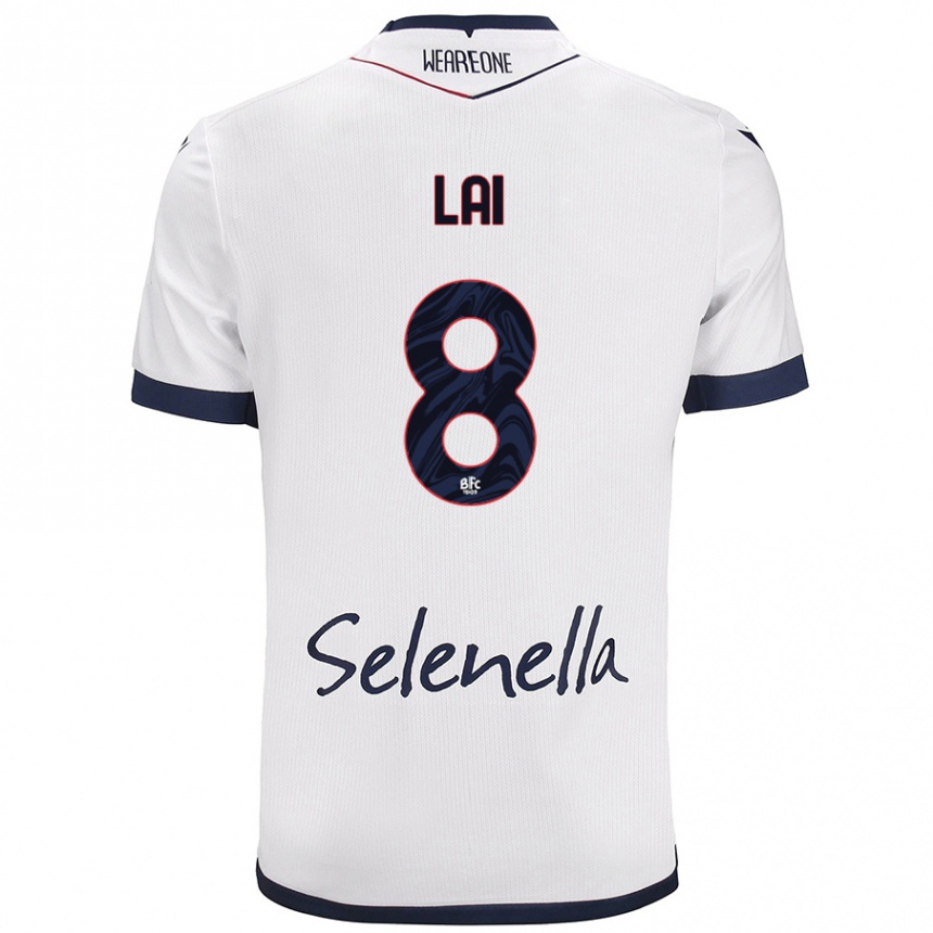 ילדים כדורגל Luca Lai #8 כחול רויאל לבן הרחק ג'רזי 2024/25