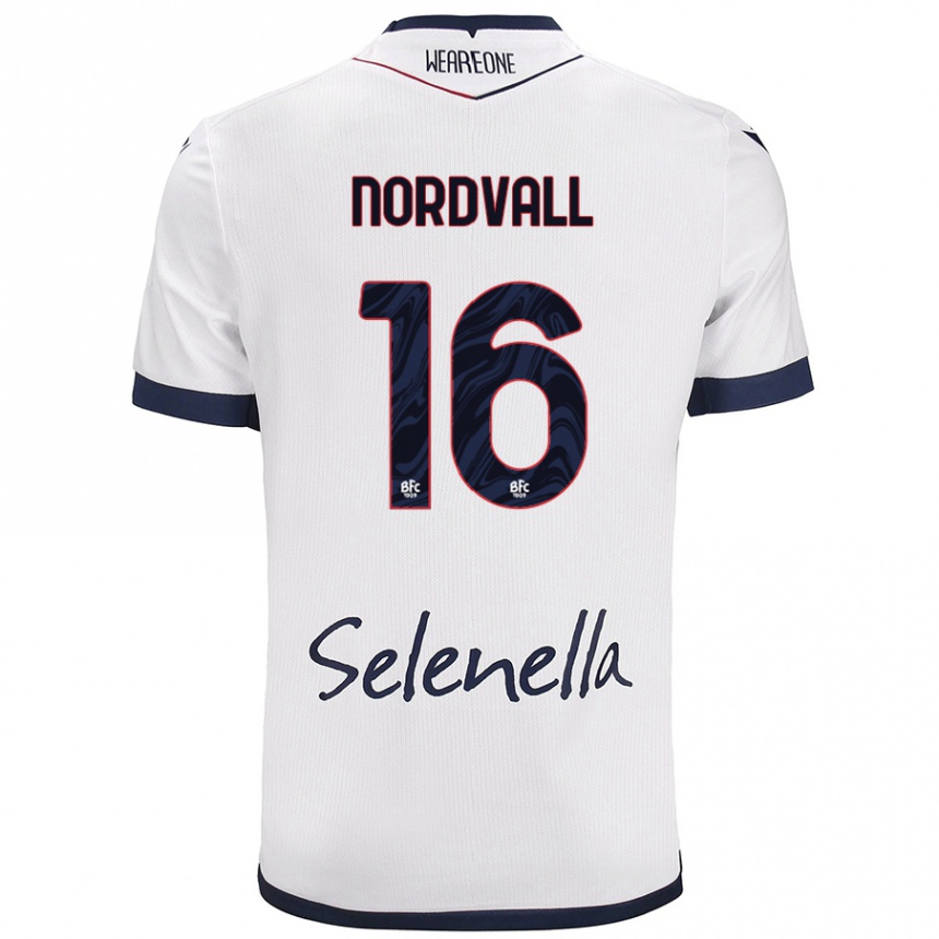 ילדים כדורגל Ossian Nordvall #16 כחול רויאל לבן הרחק ג'רזי 2024/25