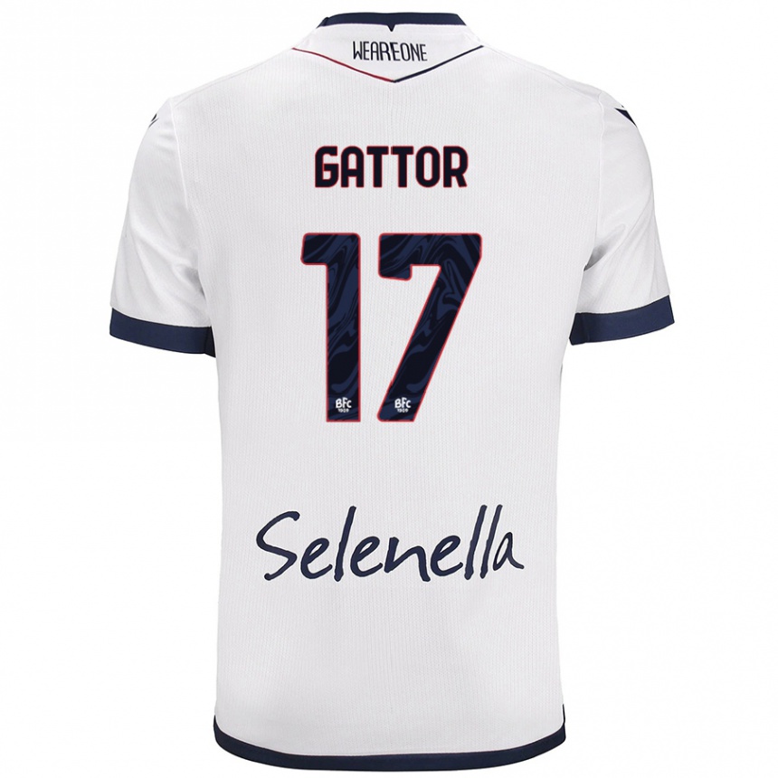 ילדים כדורגל Gianluca Gattor #17 כחול רויאל לבן הרחק ג'רזי 2024/25
