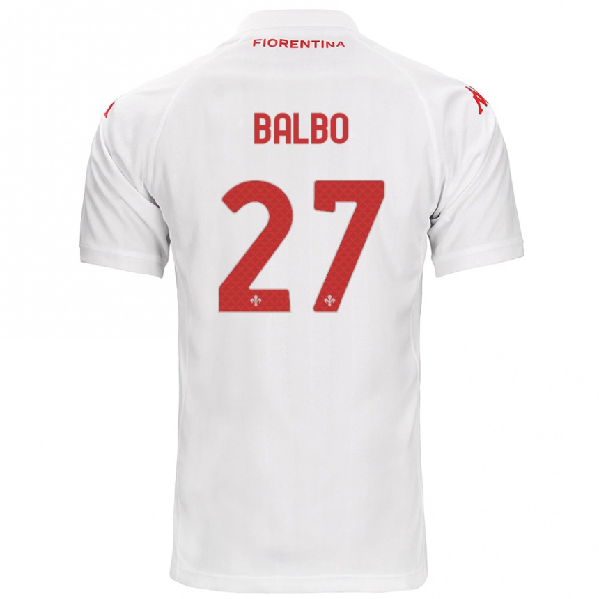 ילדים כדורגל Luis Balbo #27 לָבָן הרחק ג'רזי 2024/25