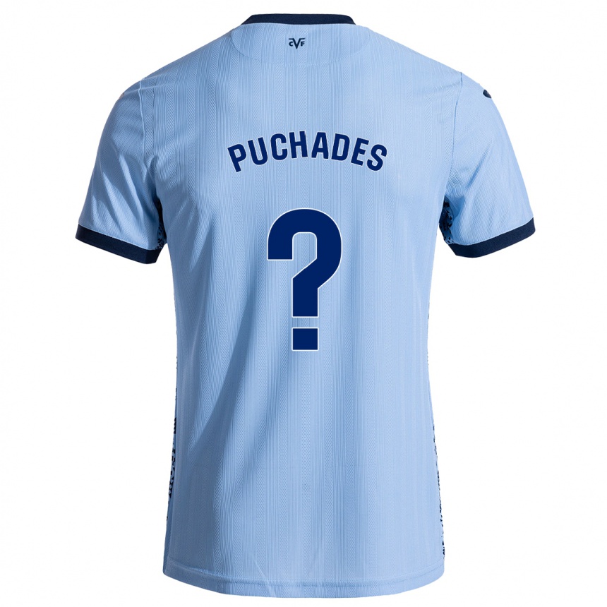 ילדים כדורגל Fran Puchades #0 שמיים כחולים הרחק ג'רזי 2024/25
